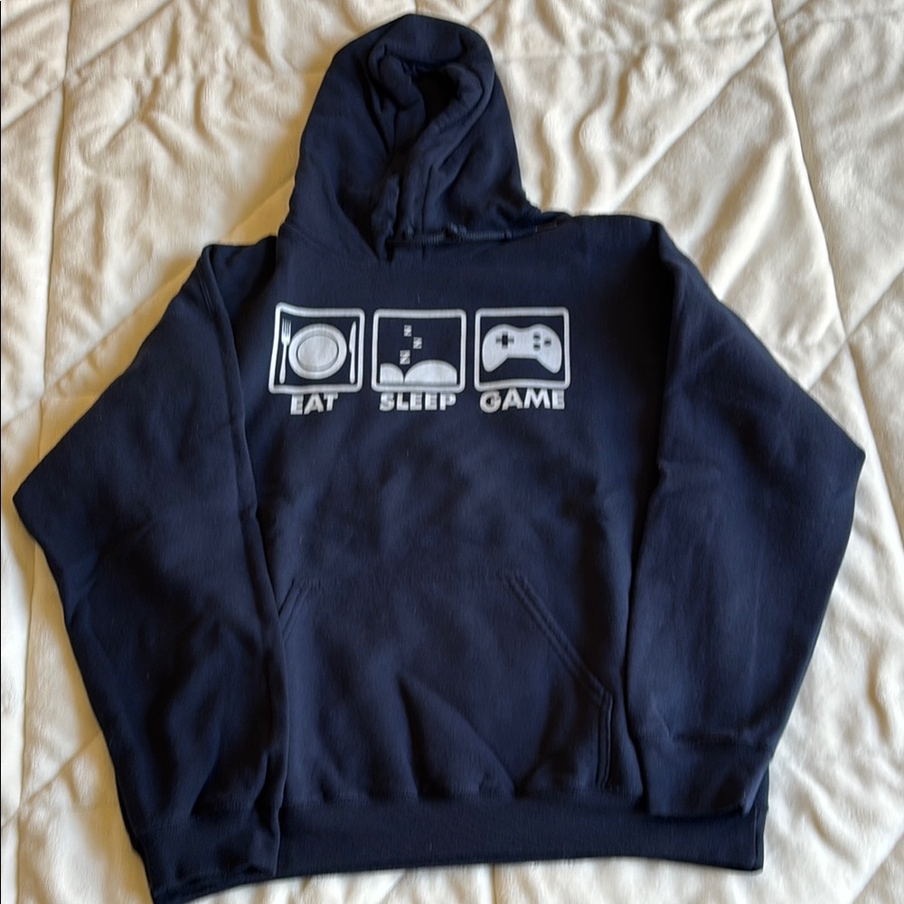Navy Blue Hoodie with Gamer Print